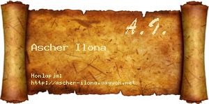 Ascher Ilona névjegykártya