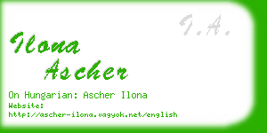 ilona ascher business card